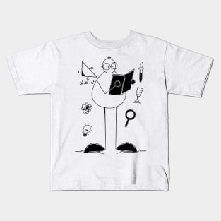 school student minimalist line art Kids T-Shirt